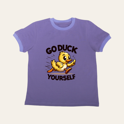 Unisex Go Duck Purple T Shirt with Ribs for Kids (Copy)