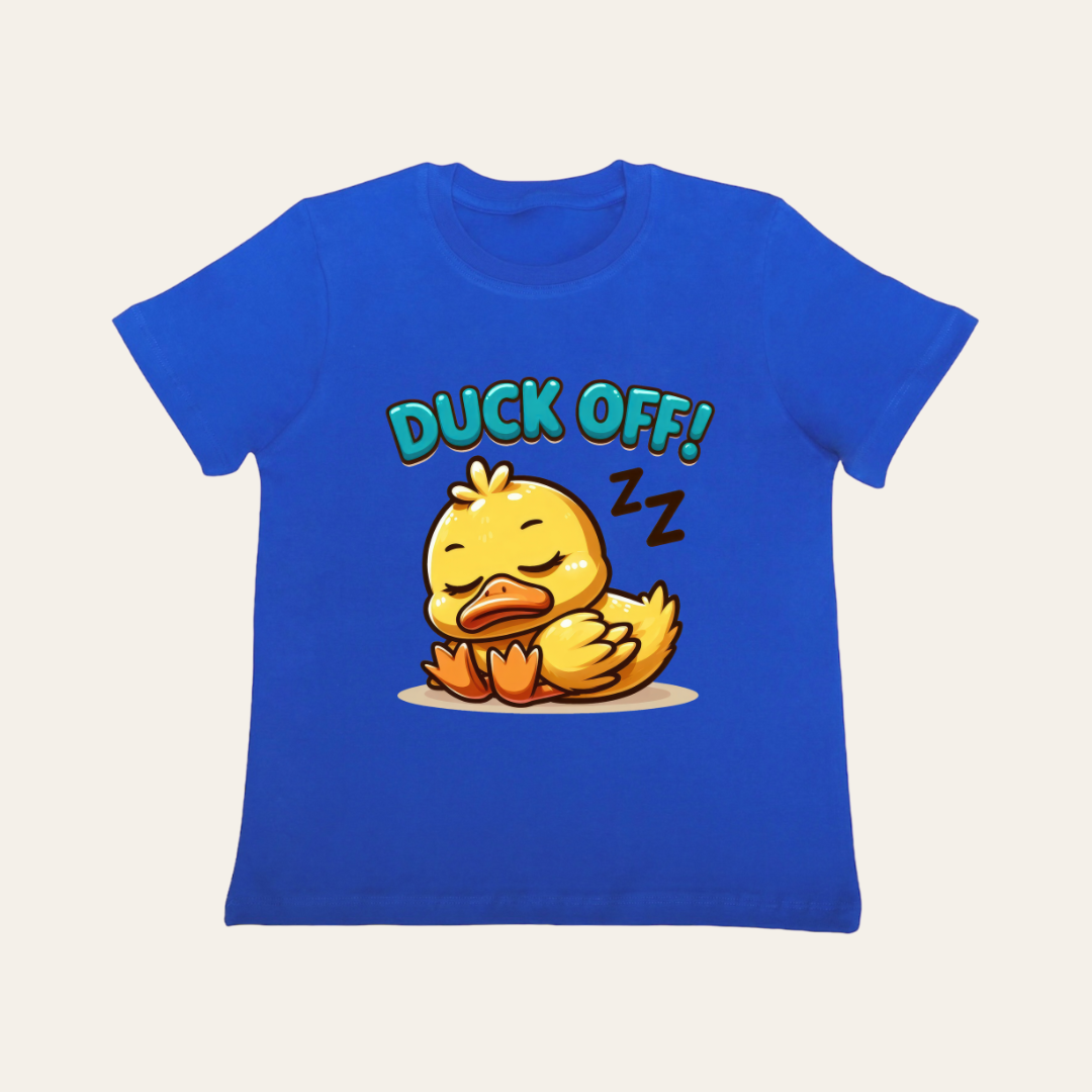 Unisex Royal Blue Sleeping Duck T Shirt for Kids