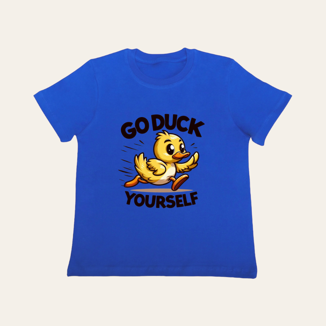 Unisex Royal Blue Go Duck T Shirt for Kids