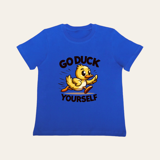 Unisex Royal Blue Go Duck T Shirt for Kids