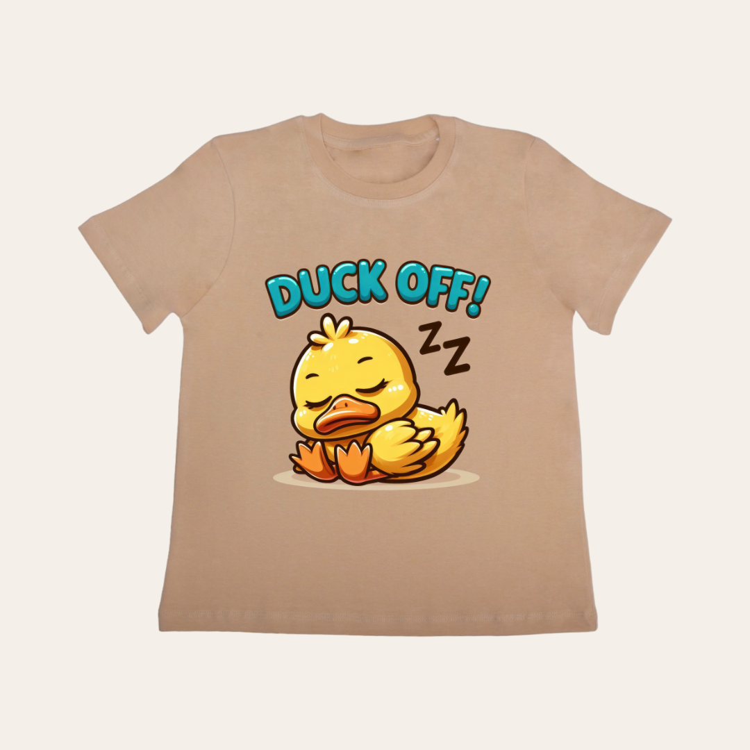 Unisex Light Brown Sleeping Duck T Shirt for Kids