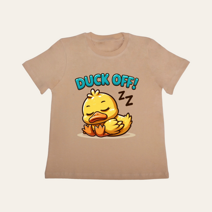 Unisex Light Brown Sleeping Duck T Shirt for Kids