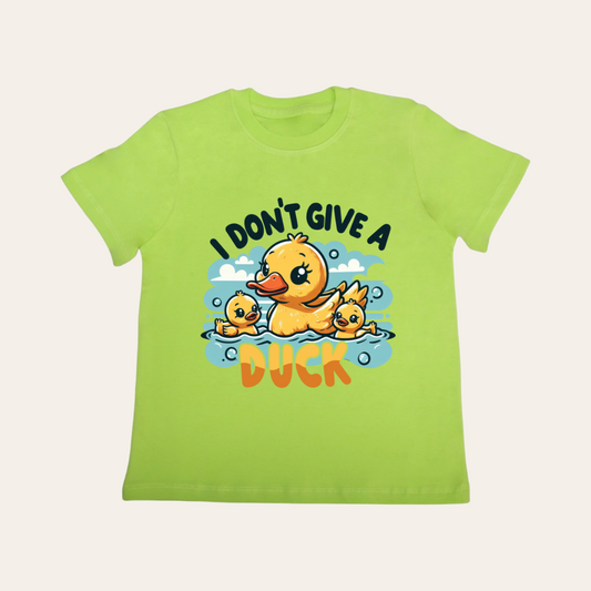 Unisex Neon Green Duck T Shirt for Kids