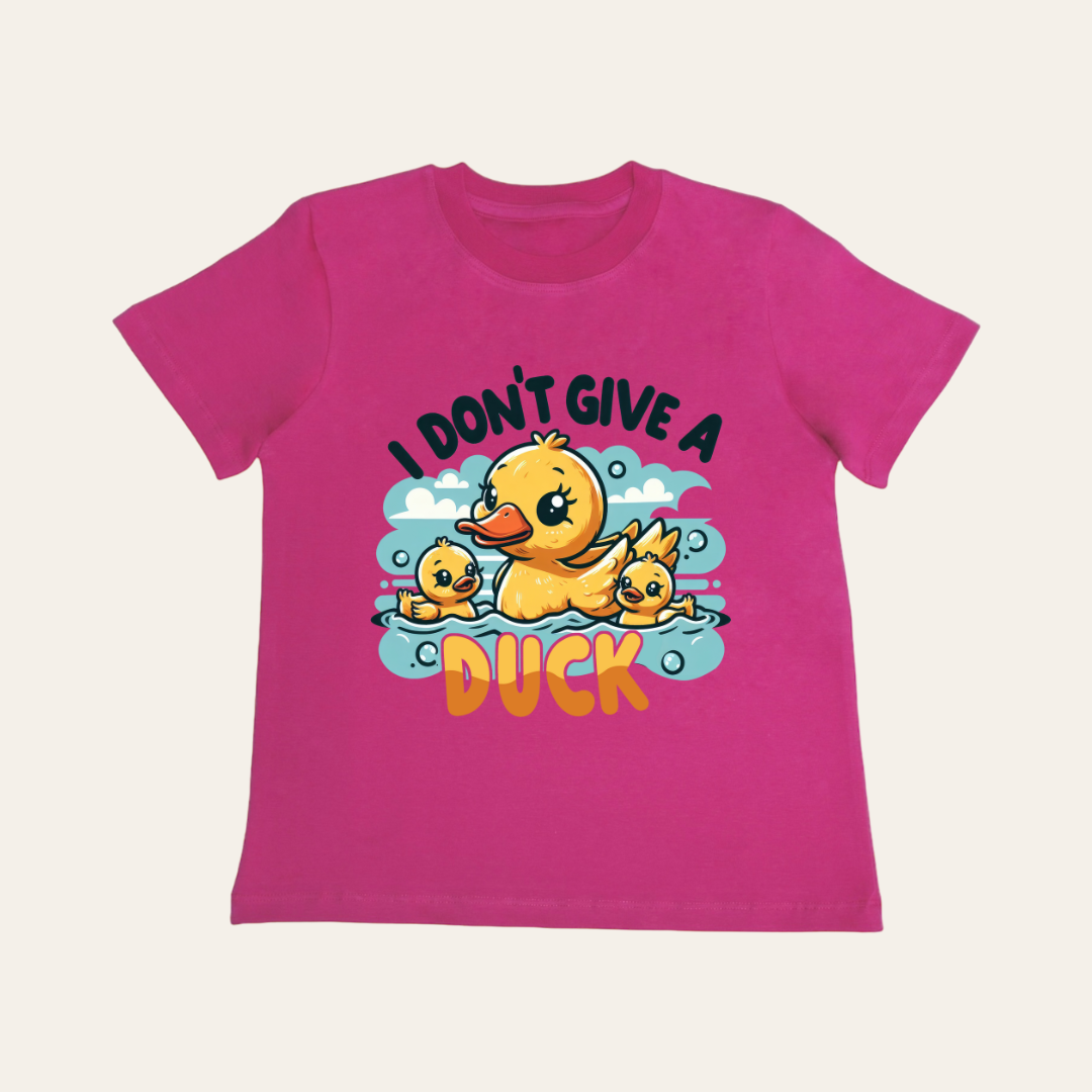 Unisex Pink Duck T Shirt for Kids