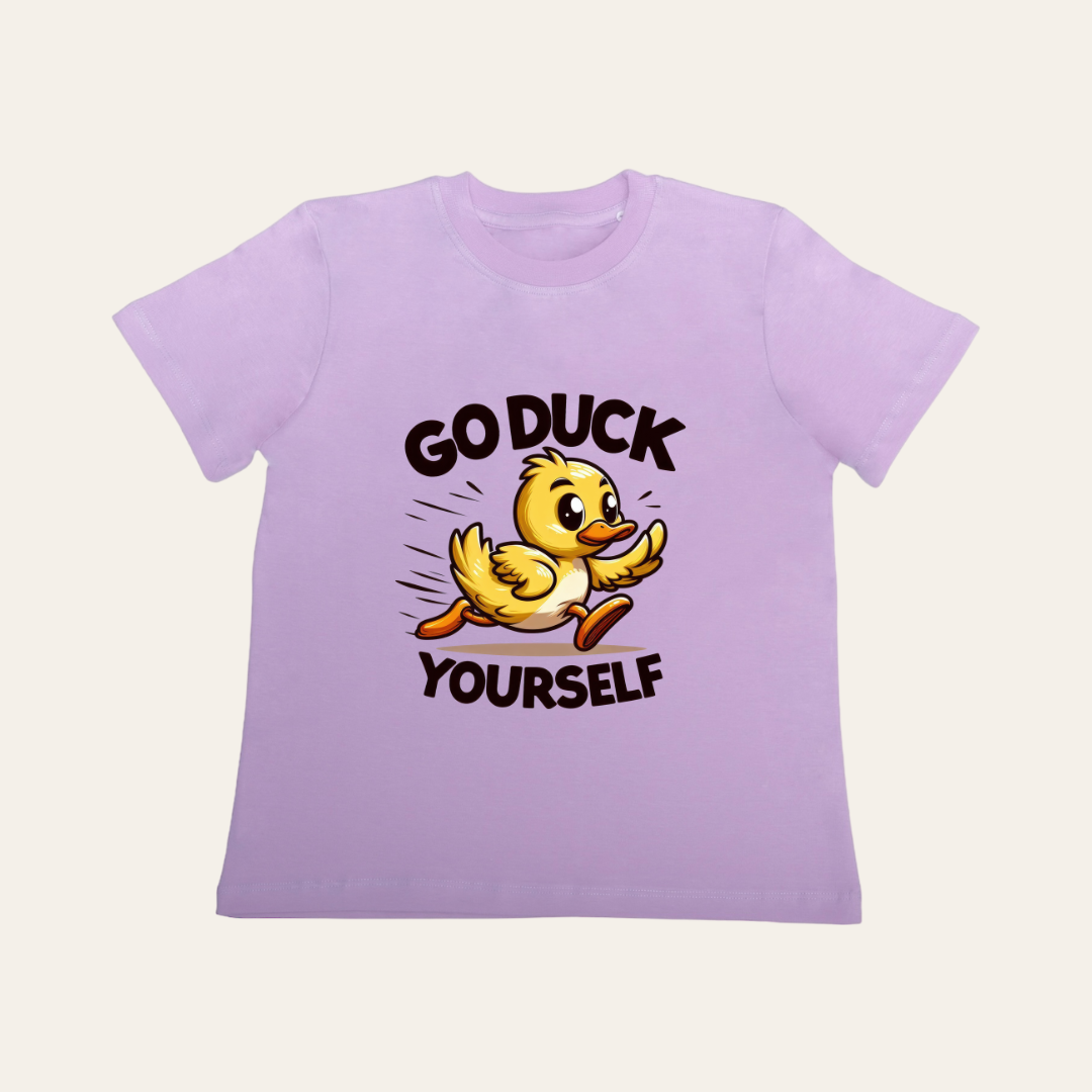 Unisex Lavender Go Duck T Shirt for Kids