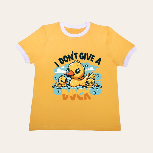 Unisex Yellow Ribbed Duck T Shirt for Kids