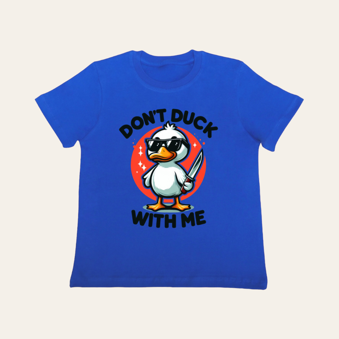 Unisex Royal Blue Don't Duck T Shirt for Kids