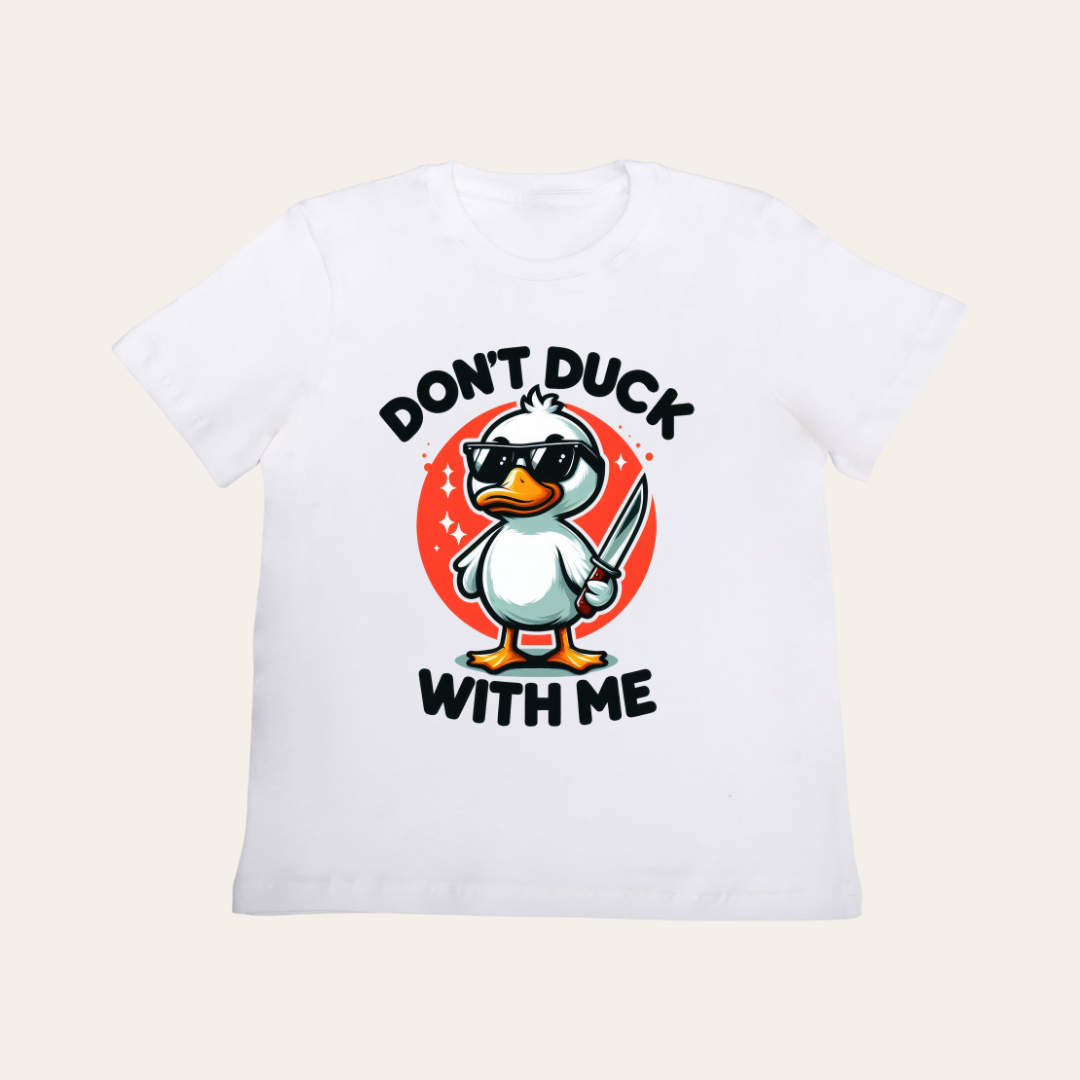 Unisex Off White Don't Duck T Shirt for Kids