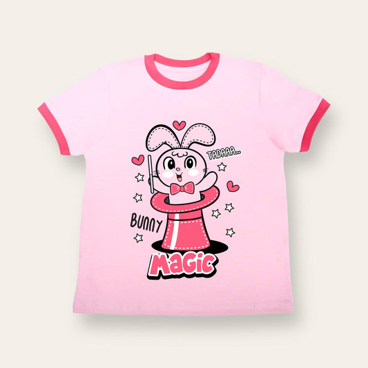 Unisex Baby Pink Bunny T Shirt for Kids