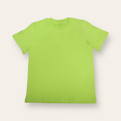 Unisex Plain Neon Green T Shirt for Kids