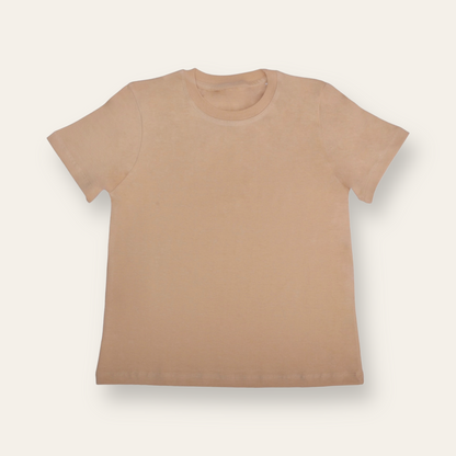 Unisex Plain Light Brown T Shirt for Kids