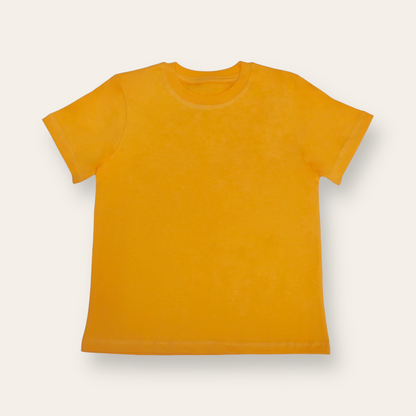 Unisex Plain Mango Yellow T Shirt for Kids