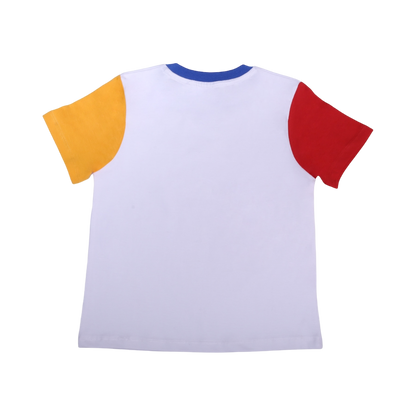 Unisex Red/Yellow Sleeves Bunny T Shirt for Kids