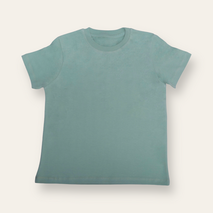 Unisex Plain Sage Green T Shirt for Kids