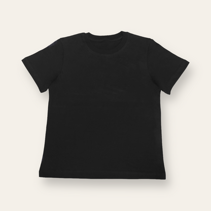 Unisex Plain Black T Shirt for Kids