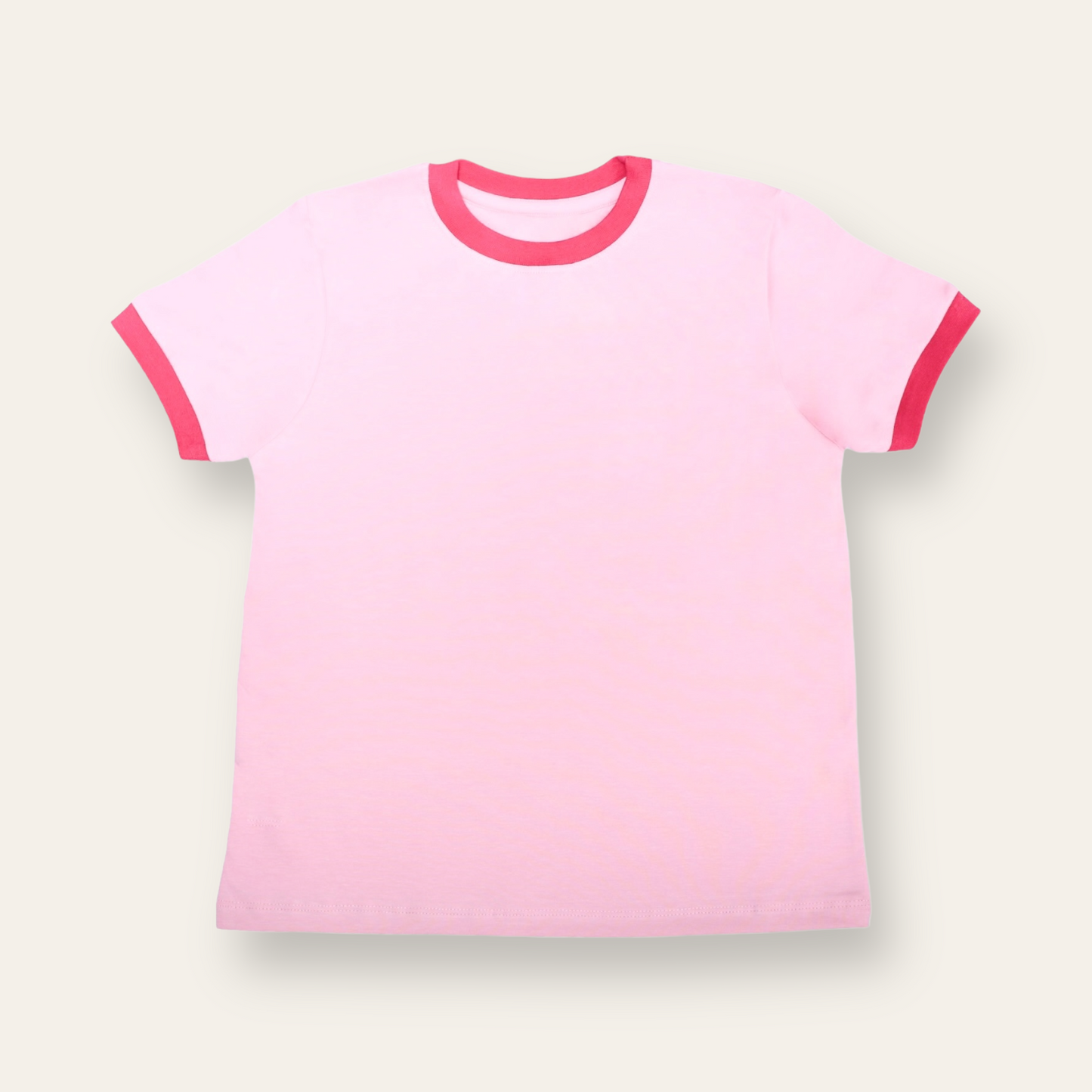 Unisex Plain Baby Pink Ribbed T Shirt for Kids