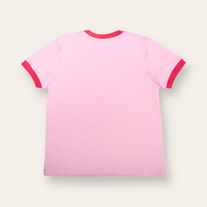 Unisex Plain Baby Pink Ribbed T Shirt for Kids