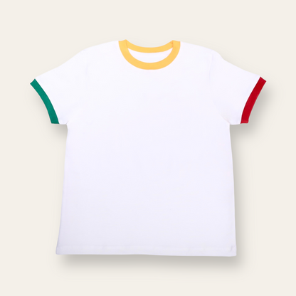 Unisex Plain White Ribbed T Shirt for Kids