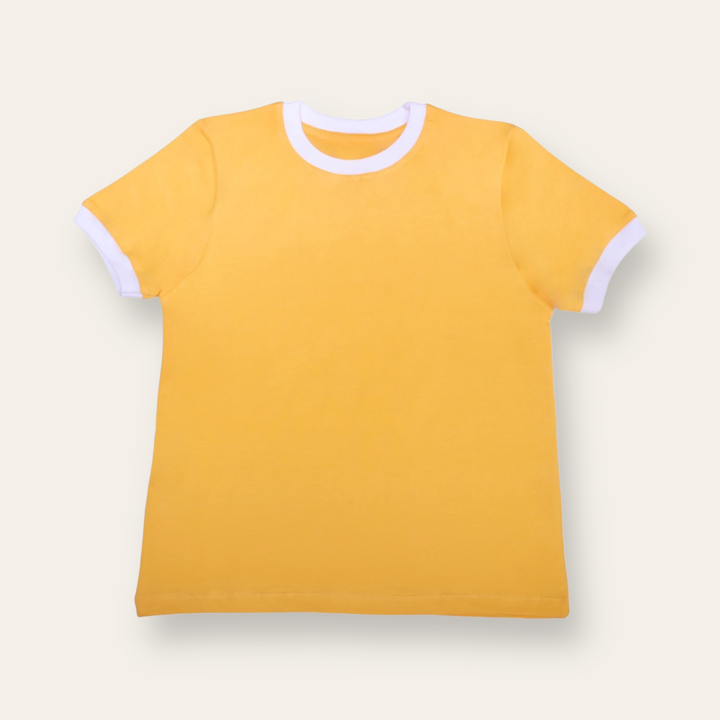 Unisex Plain Yellow Ribbed T Shirt for Kids