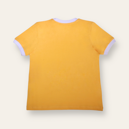 Unisex Yellow Ribbed Go Duck T Shirt for Kids