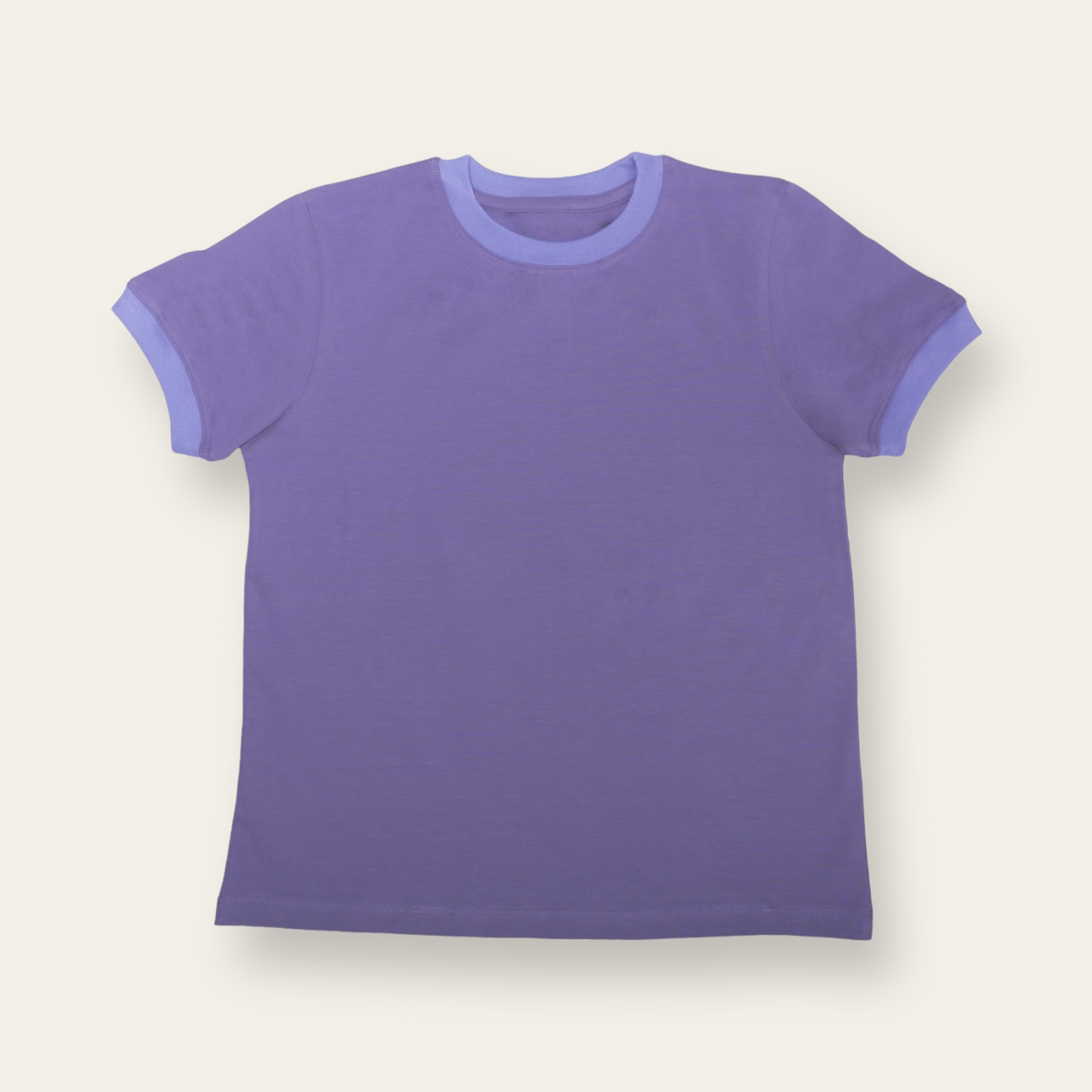 Unisex Plain Purple Ribbed T Shirt for Kids