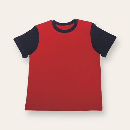 Unisex Plain Red & Blue T Shirt for Kids