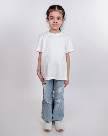 Unisex Plain White T Shirt for Kids