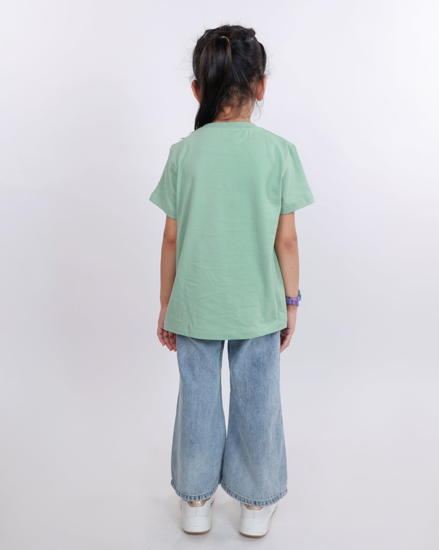 Unisex Plain Sage Green T Shirt for Kids