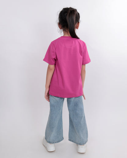 Unisex Plain Pink T Shirt for Kids