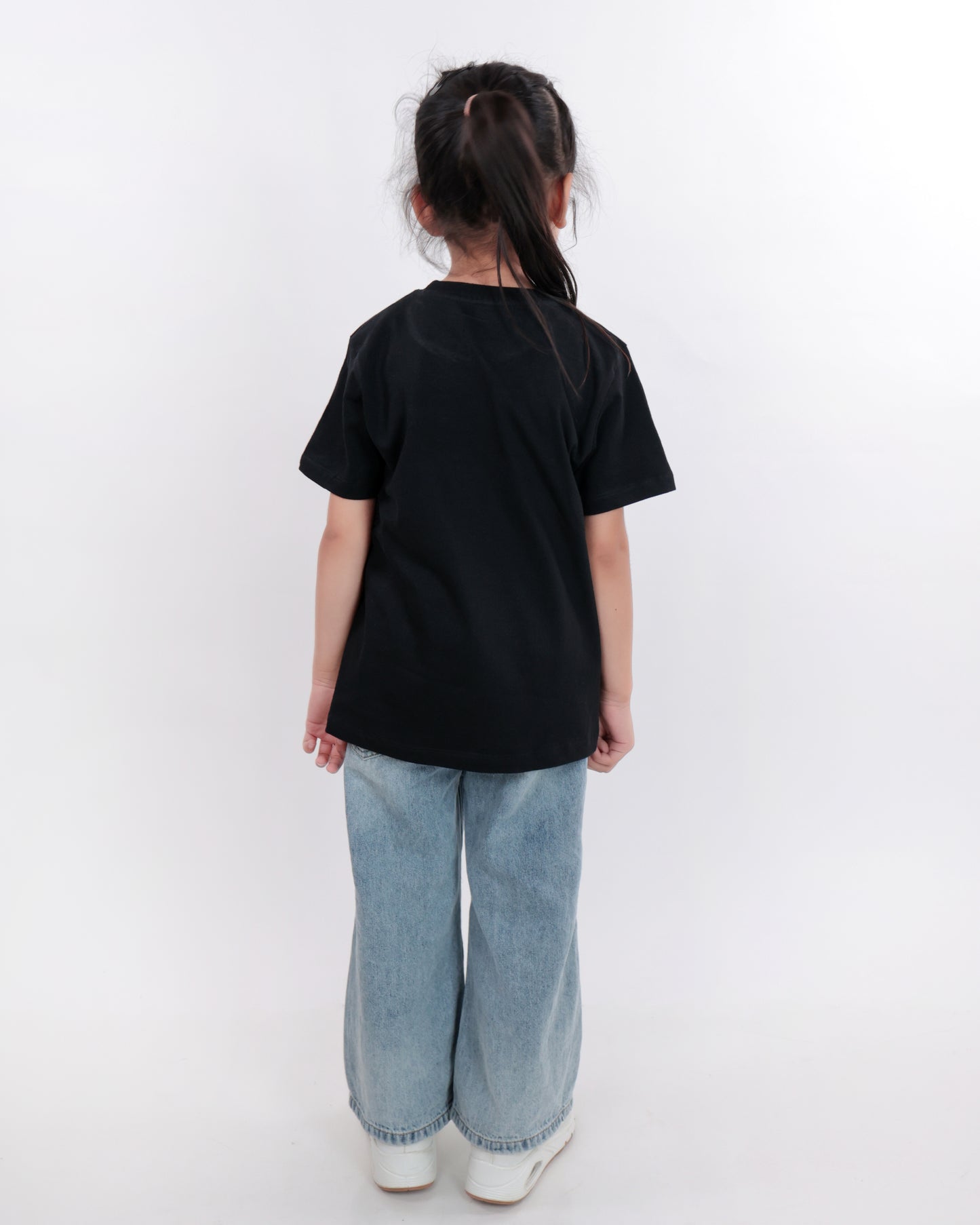 Unisex Plain Black T Shirt for Kids