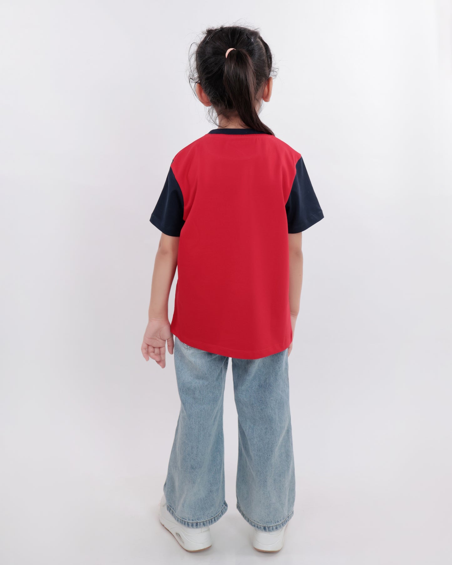 Unisex Plain Red & Blue T Shirt for Kids