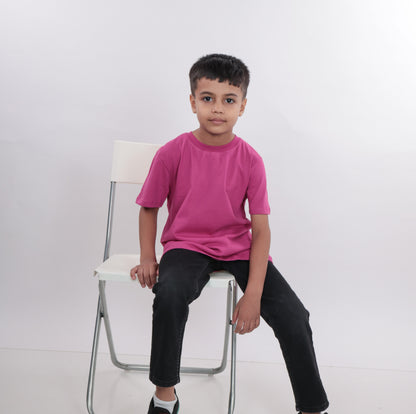 Unisex Plain Pink T Shirt for Kids