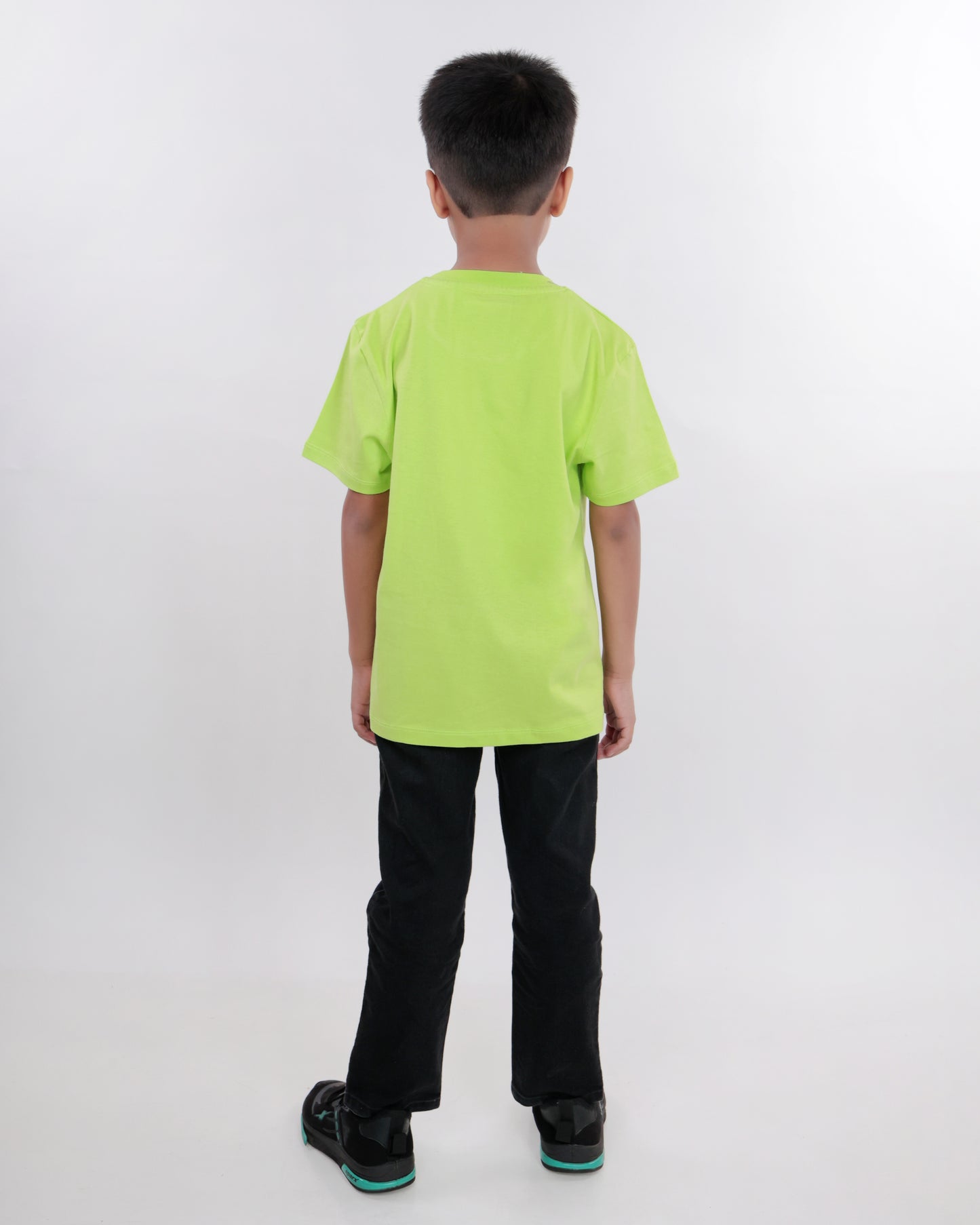 Unisex Plain Neon Green T Shirt for Kids