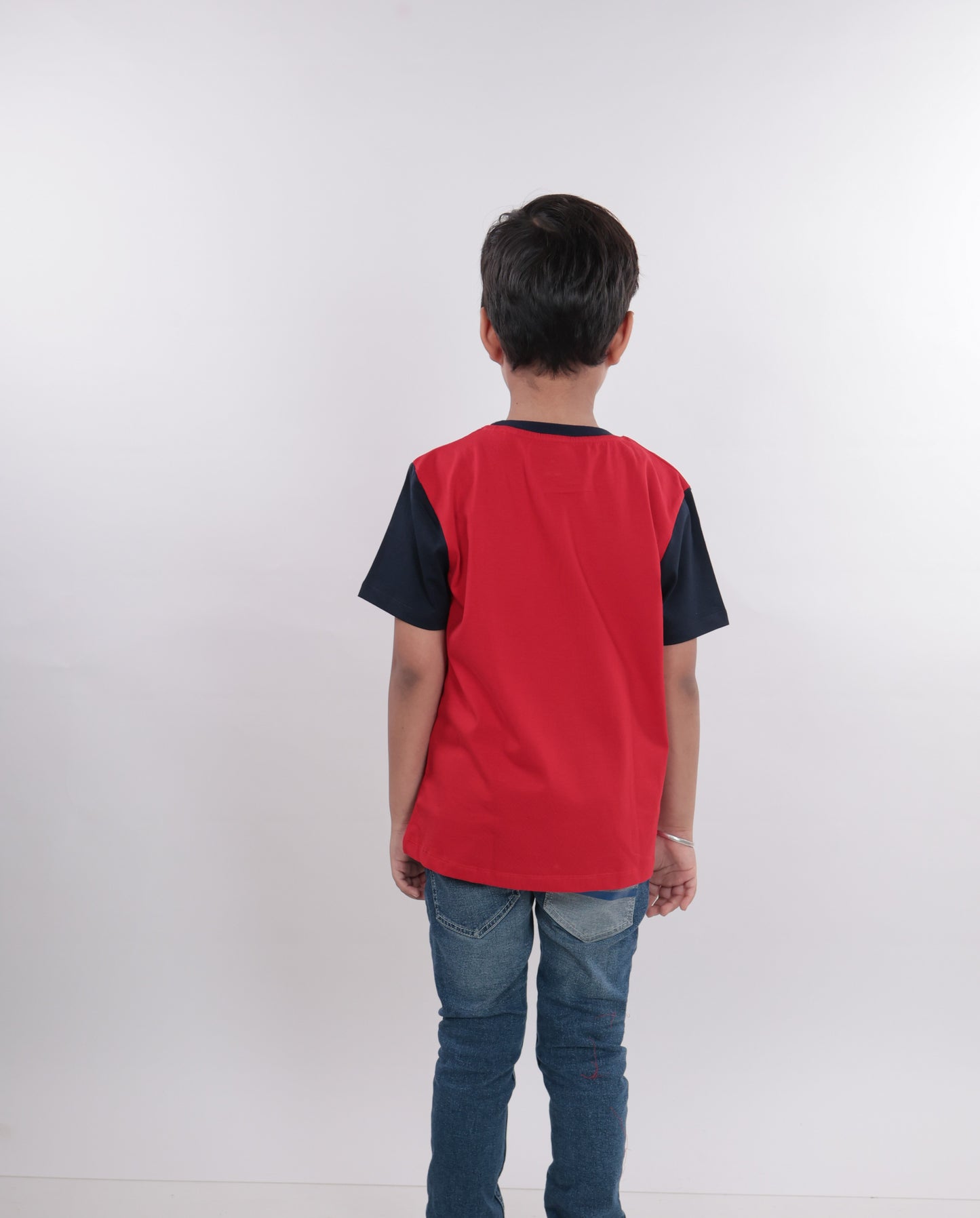 Unisex Plain Red & Blue T Shirt for Kids