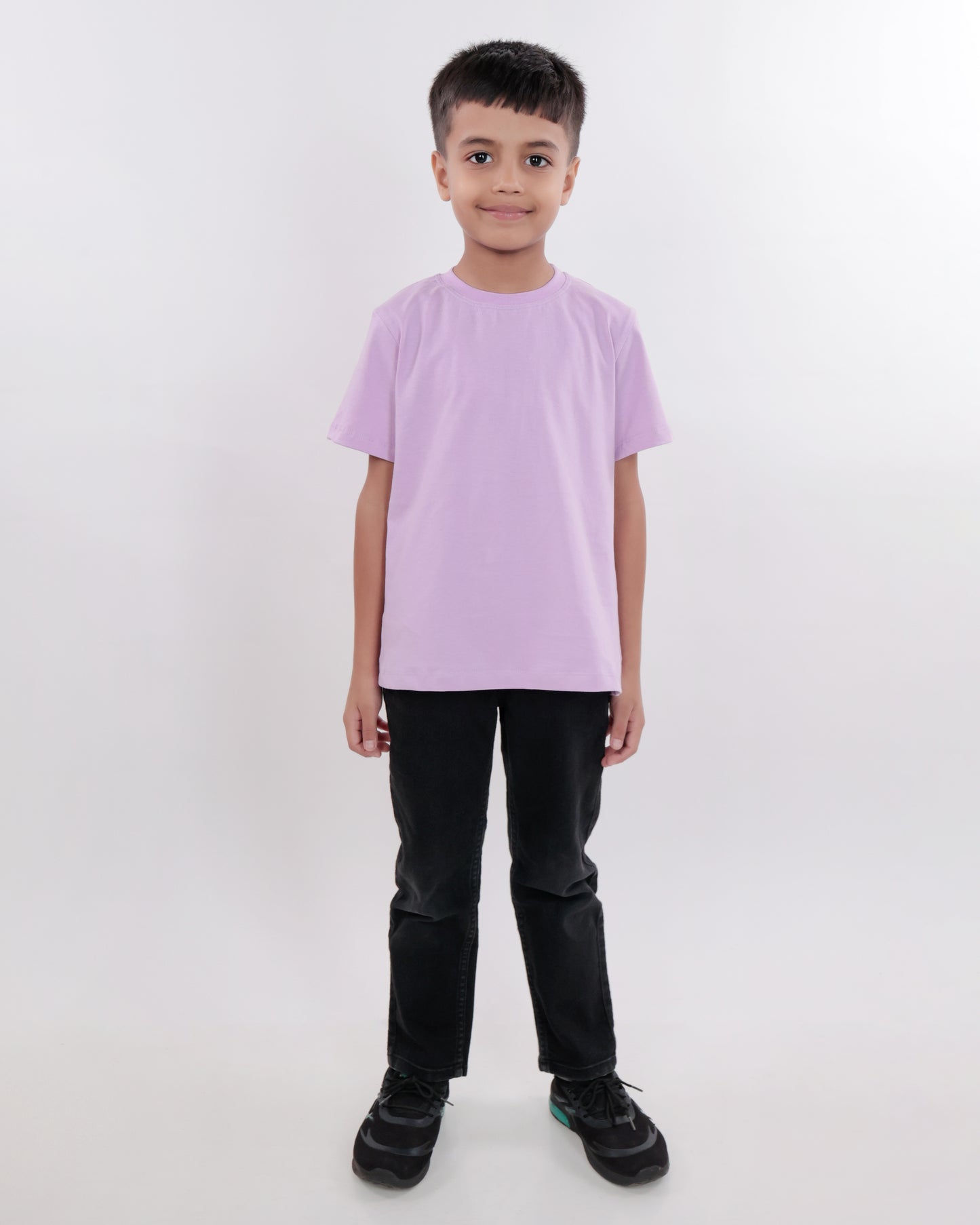 Unisex Plain Lavender T Shirt for Kids