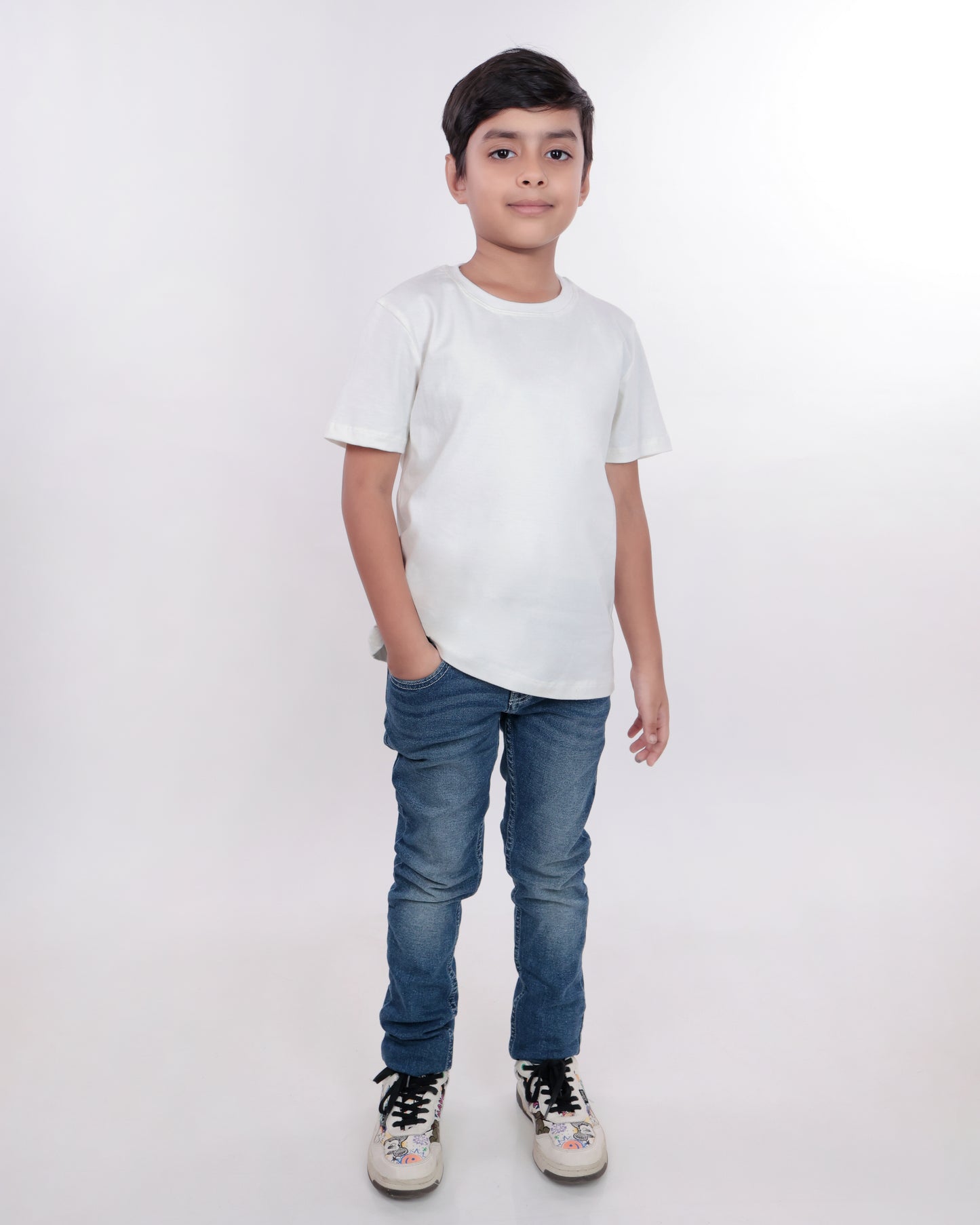 Unisex Plain White T Shirt for Kids