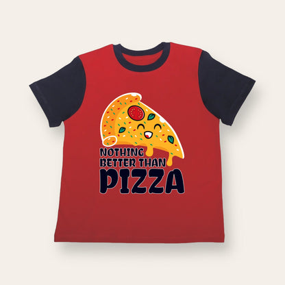 Unisex Red & Blue Pizza Lover T Shirt for Kids